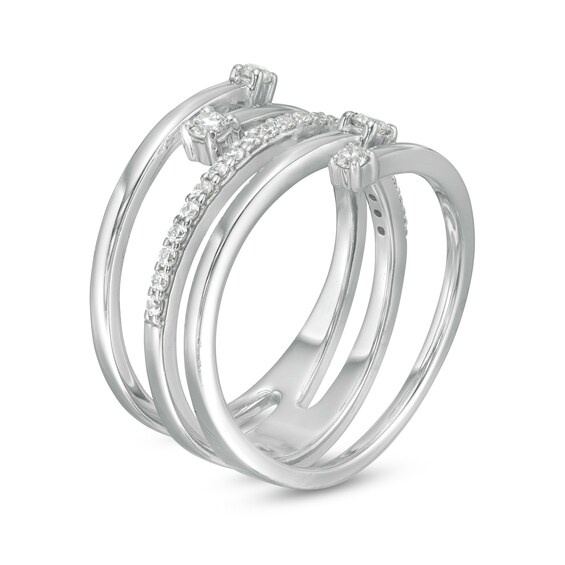 1/3 CT. T.w. Diamond Open Orbit Wrap Ring in 10K White Gold - Size 7