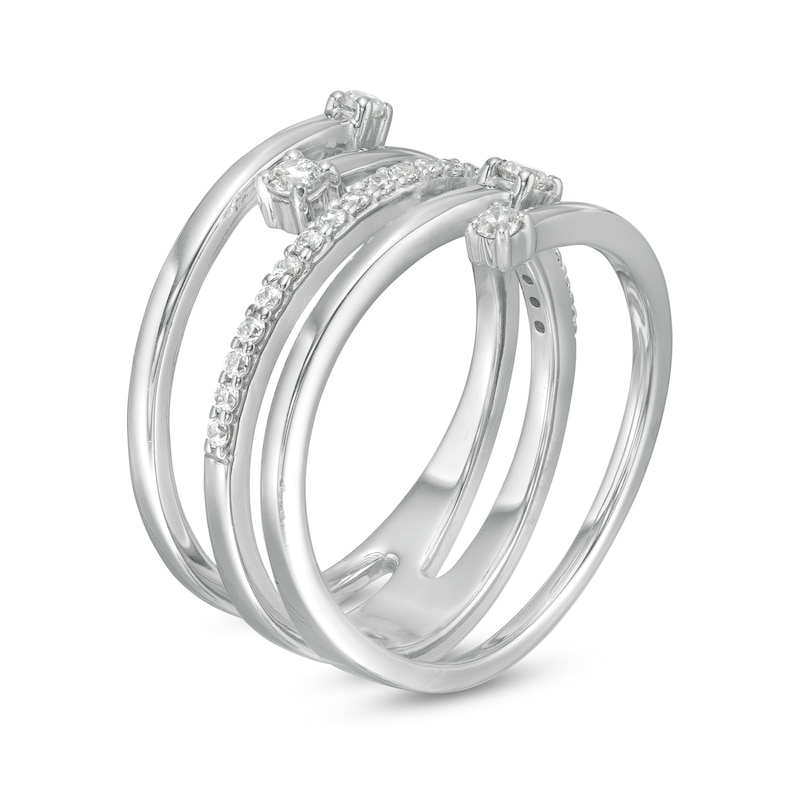 Main Image 2 of 1/3 CT. T.W. Diamond Open Orbit Wrap Ring in 10K White Gold - Size 7