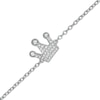 Thumbnail Image 0 of 1/20 CT. T.W. Diamond Crown Anklet in Sterling Silver - 10"