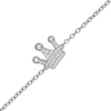 Thumbnail Image 1 of 1/20 CT. T.W. Diamond Crown Anklet in Sterling Silver - 10"