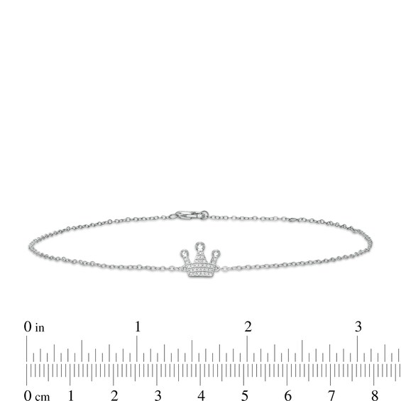 1/20 CT. T.w. Diamond Crown Anklet in Sterling Silver - 10"