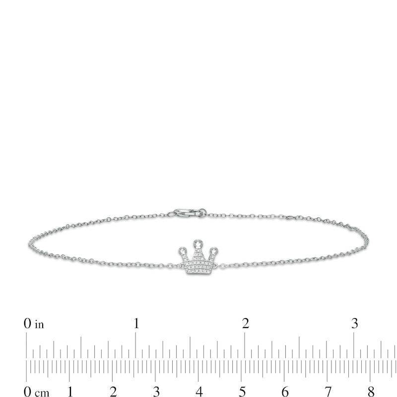 1/20 CT. T.W. Diamond Crown Anklet in Sterling Silver - 10"
