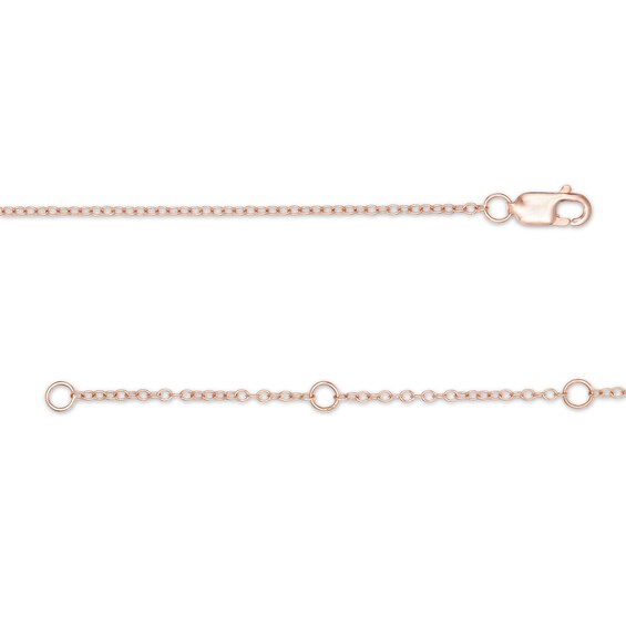 1/10 CT. T.w. Diamond "Love" Charm Anklet in 10K Rose Gold - 10"