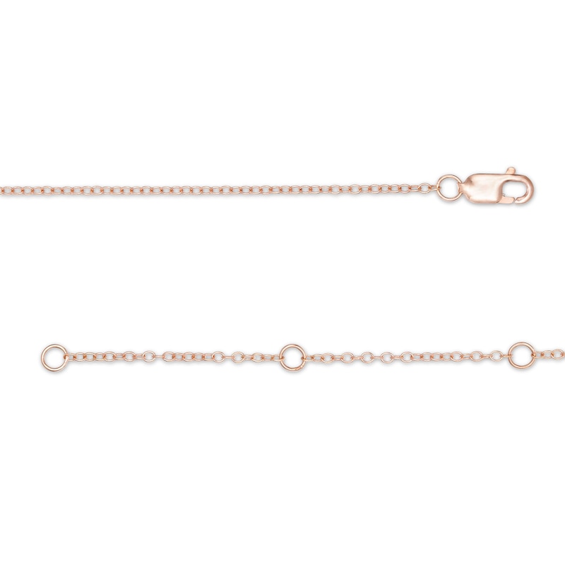 1/10 CT. T.W. Diamond "LOVE" Charm Anklet in 10K Rose Gold - 10"