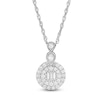 Thumbnail Image 0 of 1/5 CT. T.W. Baguette Composite Diamond Frame Vintage-Style Pendant in 10K White Gold