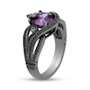 Enchanted Disney Villains Ursula Oval Amethyst and 1/4 CT. T.W. Black Diamond Ring in Sterling Silver