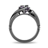 Thumbnail Image 3 of Enchanted Disney Villains Ursula Oval Amethyst and 1/4 CT. T.W. Black Diamond Ring in Sterling Silver