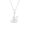 Thumbnail Image 1 of 1/20 CT. T.W. Diamond Flying Dove Cutout Pendant in Sterling Silver
