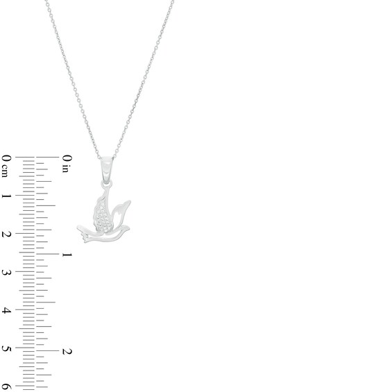 1/20 CT. T.w. Diamond Flying Dove Cutout Pendant in Sterling Silver