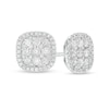 Thumbnail Image 1 of 1 CT. T.W. Composite Diamond Cushion Frame Stud Earrings in 10K White Gold