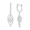 Thumbnail Image 1 of 3/4 CT. T.W. Composite Diamond Double Flame Drop Earrings in 10K White Gold