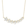 Thumbnail Image 0 of 1/4 CT. T.W. Journey Diamond Stars Necklace in Sterling Silver with 14K Gold Plate