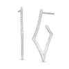 Thumbnail Image 1 of 1/8 CT. T.W. Diamond Abstract Square Hoop Earrings in 10K White Gold