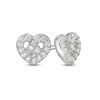 Thumbnail Image 1 of 1/5 CT. T.W. Diamond Heart Stud Earrings in Sterling Silver