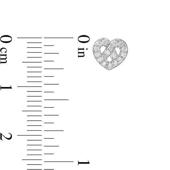 1/5 CT. T.w. Diamond Heart Stud Earrings in Sterling Silver