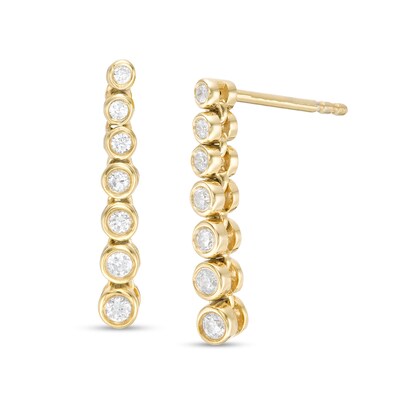 Black Spinel Stick Earrings Gold Vermeil Good Luck