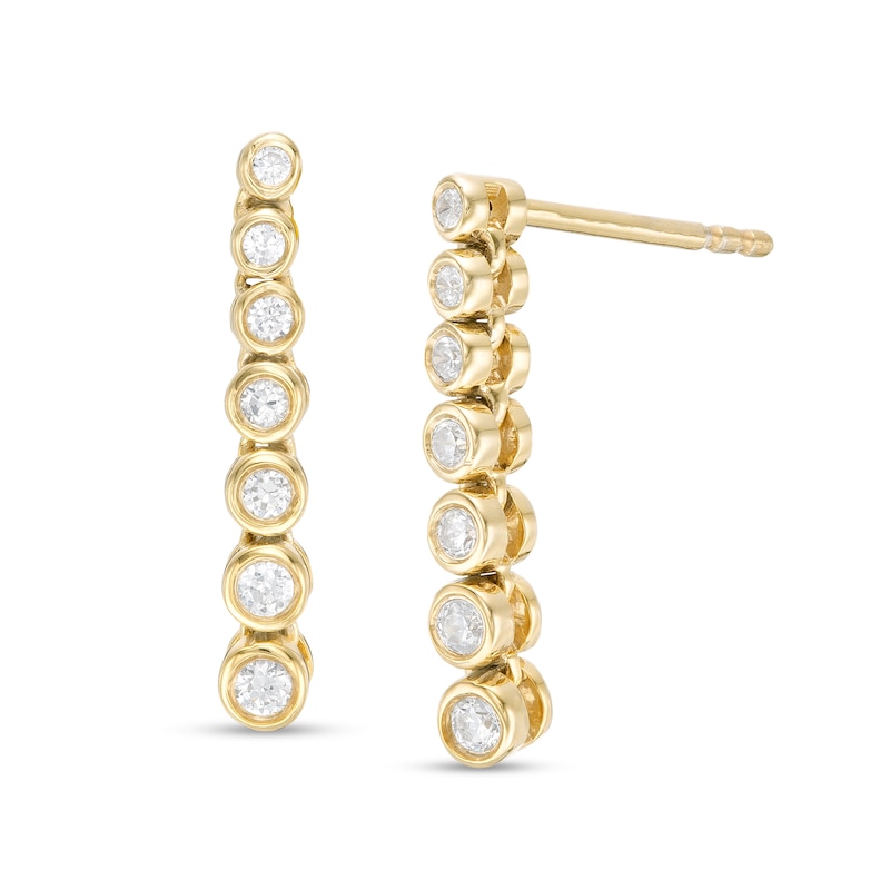 Main Image 1 of 1/4 CT. T.W. Diamond Stick Drop Earrings in 10K Gold