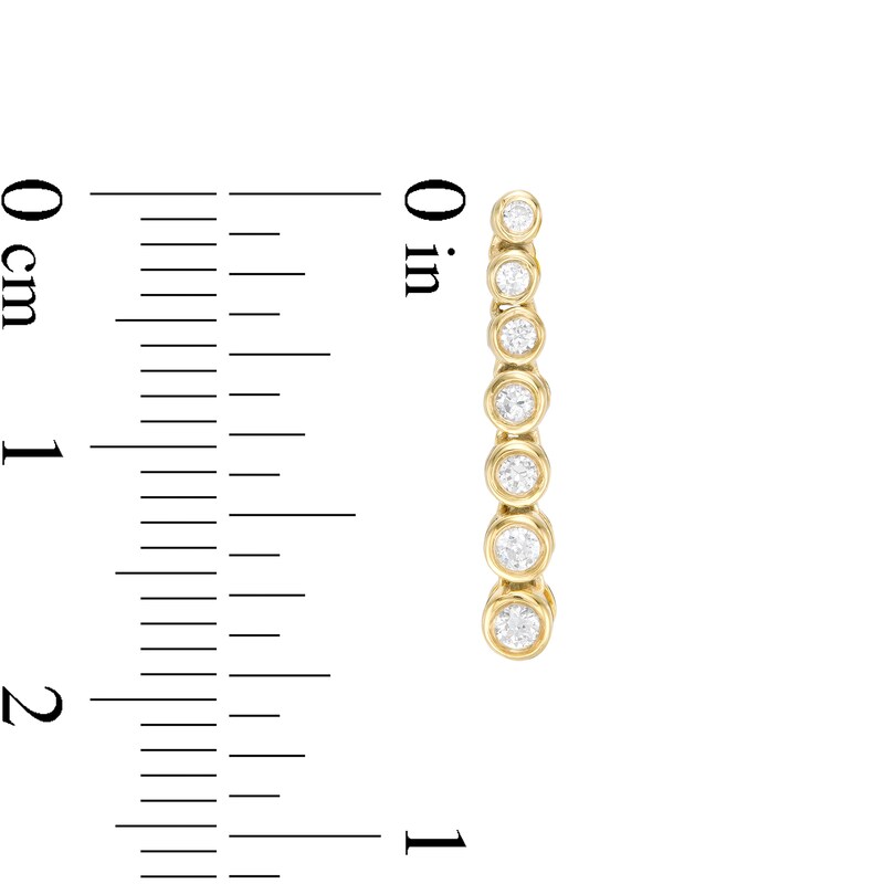 Main Image 3 of 1/4 CT. T.W. Diamond Stick Drop Earrings in 10K Gold