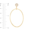 Thumbnail Image 3 of 1/4 CT. T.W. Composite Diamond Open Oval Drop Earrings in 10K Gold