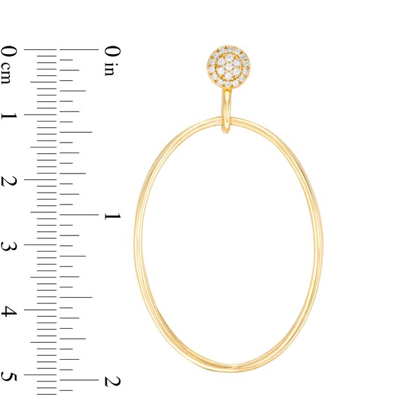 1/4 CT. T.w. Composite Diamond Open Oval Drop Earrings in 10K Gold