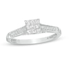 Thumbnail Image 1 of 1/4 CT. T.W. Princess-Cut Multi-Diamond Promise Ring in 10K White Gold