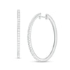 Thumbnail Image 1 of 1 CT. T.W. Diamond Oval Hoop Earrings in 10K White Gold