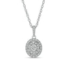 Thumbnail Image 1 of 1/3 CT. T.W. Diamond Double Oval Frame Pendant in 10K White Gold