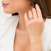Thumbnail Image 2 of Vera Wang Love Collection 1-1/5 CT. T.W. Pear-Shaped Diamond Frame Engagement Ring in 14K White Gold and Black Rhodium