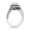 Thumbnail Image 3 of Vera Wang Love Collection 1-1/5 CT. T.W. Pear-Shaped Diamond Frame Engagement Ring in 14K White Gold and Black Rhodium