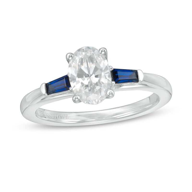 Main Image 1 of Vera Wang Love Collection 1 CT. T.W. Certified Oval Diamond Engagement Ring in 14K White Gold (I/SI2)