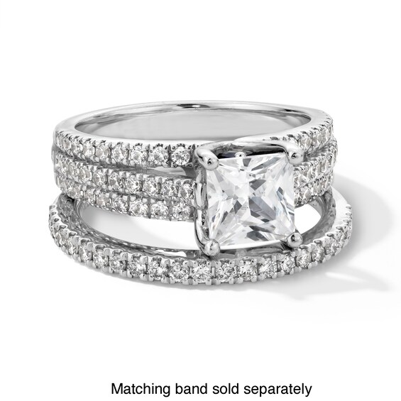Vera Wang Love Collection 2 CT. T.w. Certified Princess-Cut Diamond Engagement Ring in 14K White Gold (I/Si2)