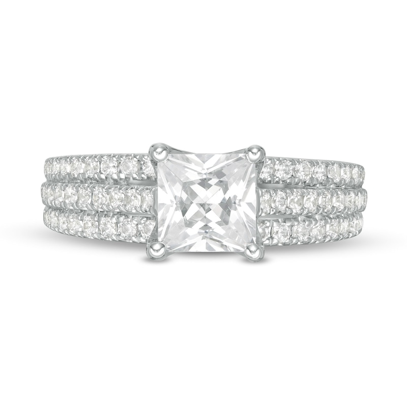 Vera Wang Love Collection 2 CT. T.W. Certified Princess-Cut Diamond Engagement Ring in 14K White Gold (I/SI2)