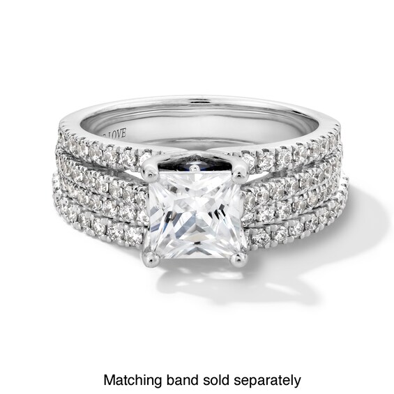 Vera Wang Love Collection 2 CT. T.w. Certified Princess-Cut Diamond Engagement Ring in 14K White Gold (I/Si2)