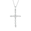 Thumbnail Image 1 of 1/10 CT. T.W. Baguette Diamond Vintage-Style Cross Pendant in 10K White Gold