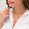 Thumbnail Image 2 of 1/10 CT. T.W. Baguette Diamond Vintage-Style Cross Pendant in 10K White Gold
