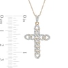 Thumbnail Image 3 of 1/4 CT. T.W. Diamond Curb Chain Cross Pendant in 10K Gold