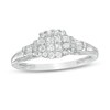 Thumbnail Image 1 of Cherished Promise Collection™ 1/3 CT. T.W. Princess-Cut Quad Diamond Cushion Frame Promise Ring in 10K White Gold