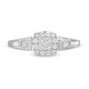Thumbnail Image 4 of Cherished Promise Collection™ 1/3 CT. T.W. Princess-Cut Quad Diamond Cushion Frame Promise Ring in 10K White Gold