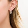 Thumbnail Image 2 of 1/2 CT. T.W. Diamond Curb Chain Hoop Earrings in 10K Gold