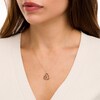 Thumbnail Image 2 of 1/4 CT. T.W. Champagne and White Diamond Tilted Hearts Pendant in 10K Rose Gold