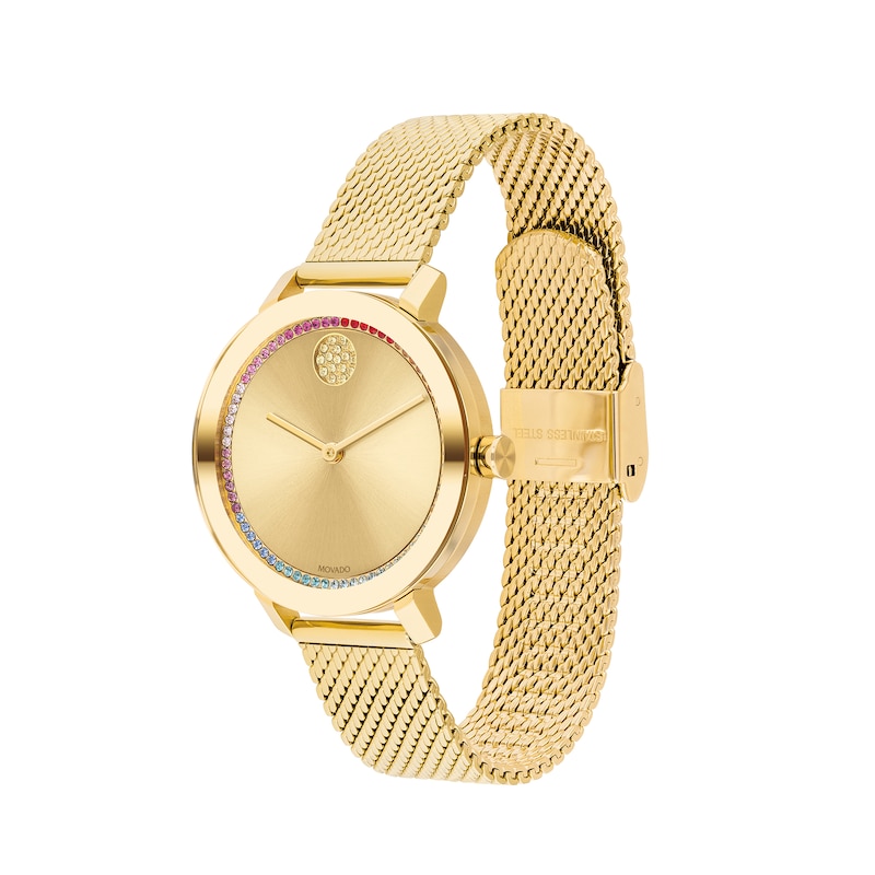 Main Image 2 of Ladies' Movado Bold® Multi-Color Crystal Accented Watch with Gold-Tone Dial (Model: 3600699)