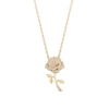 Thumbnail Image 1 of Enchanted Disney Belle 1/10 CT. T.W. Diamond Rose Pendant in 10K Gold - 19"