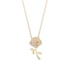 Thumbnail Image 0 of Enchanted Disney Belle 1/10 CT. T.W. Diamond Rose Pendant in 10K Gold - 19"