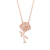 Thumbnail Image 1 of Enchanted Disney Belle 1/10 CT. T.W. Diamond Rose Pendant in 10K Rose Gold