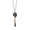 Thumbnail Image 1 of Enchanted Disney Villains Maleficent 1/8 CT. T.W. Black Diamond Pendant in Sterling Silver and 10K Rose Gold