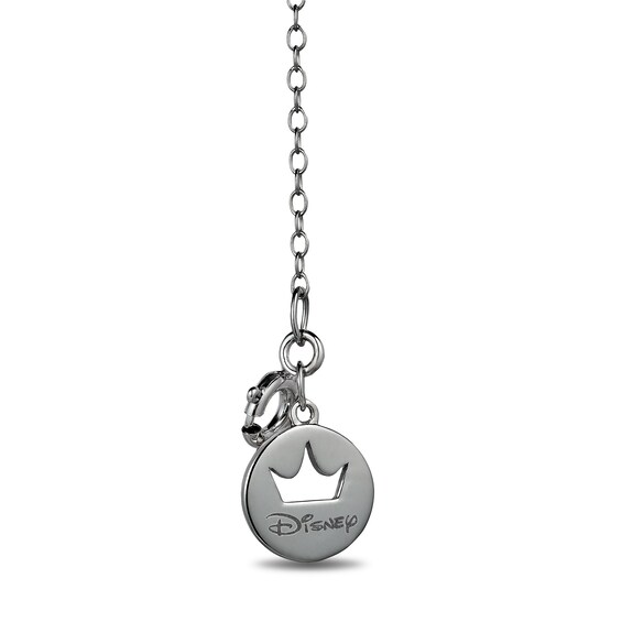 Enchanted Disney Villains Maleficent 1/6 CT. T.w. Black Diamond Rose Necklace in Black Sterling Silver