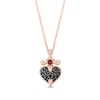 Thumbnail Image 1 of Enchanted Disney Villains Evil Queen Garnet and 1/10 CT. T.W. Black Diamond Heart Pendant in 10K Rose Gold