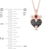 Thumbnail Image 1 of Enchanted Disney Villains Evil Queen Garnet and 1/10 CT. T.W. Black Diamond Heart Pendant in 10K Rose Gold