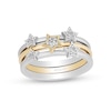 Thumbnail Image 1 of Enchanted Disney Tinker Bell 1/10 CT. T.W. Diamond Star Three Piece Stackable Band Set in Sterling Silver and 10K Gold