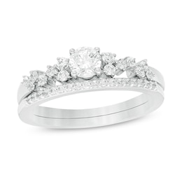 1/2 CT. T.W. Diamond Scatter Bridal Set in 10K White Gold